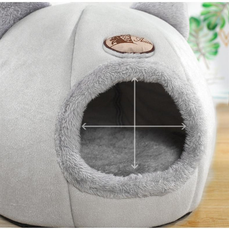 NPET Cute Cat Ear Cat Bed Indoor for Small Medium Large Cats PP Cotton Extra Comfortable Machine Washable Used All Year Round