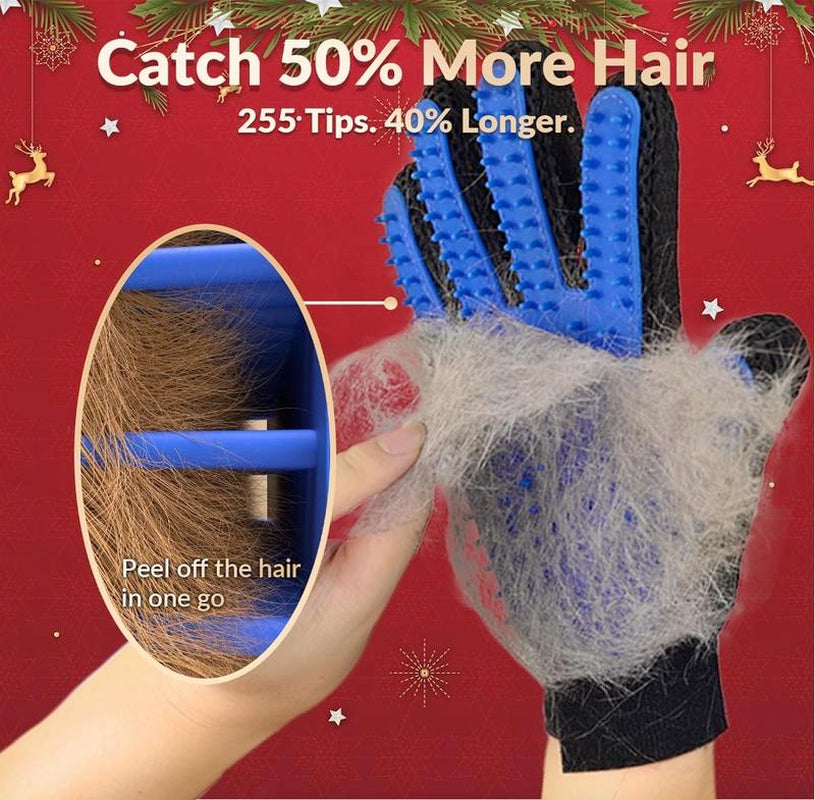 Furminator Brush Upgrade Efficient Pet Hair Remover Gloves - Gentle Shedding Brushes for Dogs, Cats & Horses with Long and Short Hair - 1 Pair (Blue)