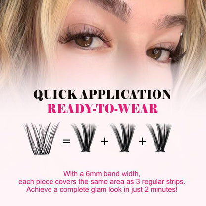 Kisslily Aura Ultra Thin Band Widespan Natural DIY Eyelash Extension Kit Long Lasting and Waterproof Lash Clusters Kit with Glue Bond and Seal,Makeup for Girl Cosmetic Tiktokshopblackfriday